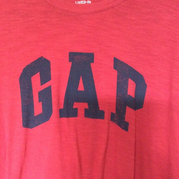 GAP Red Lived-In Rode T-shirt sz L - Picture 5 of 5